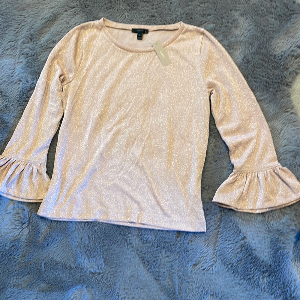JCrew Rose Gold Long Sleeve Bell Top